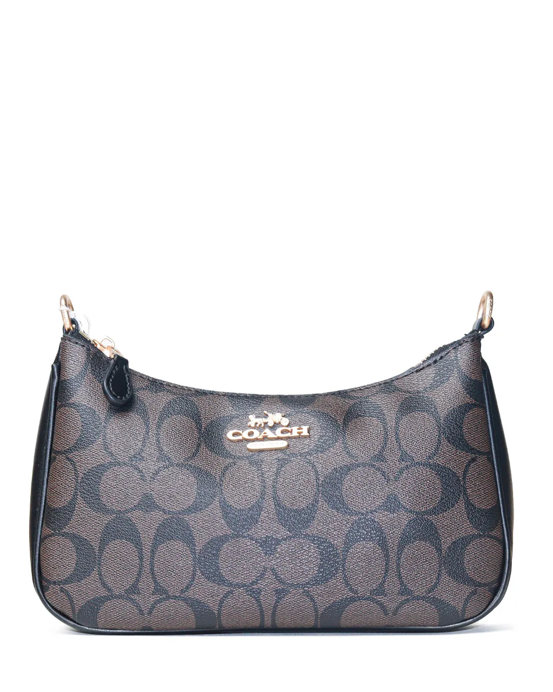 کیف زنانه مستر کوالیتی فول پک کوچ Coach مدل هلالی تلفیق مشکی و قهوه ای سوخته