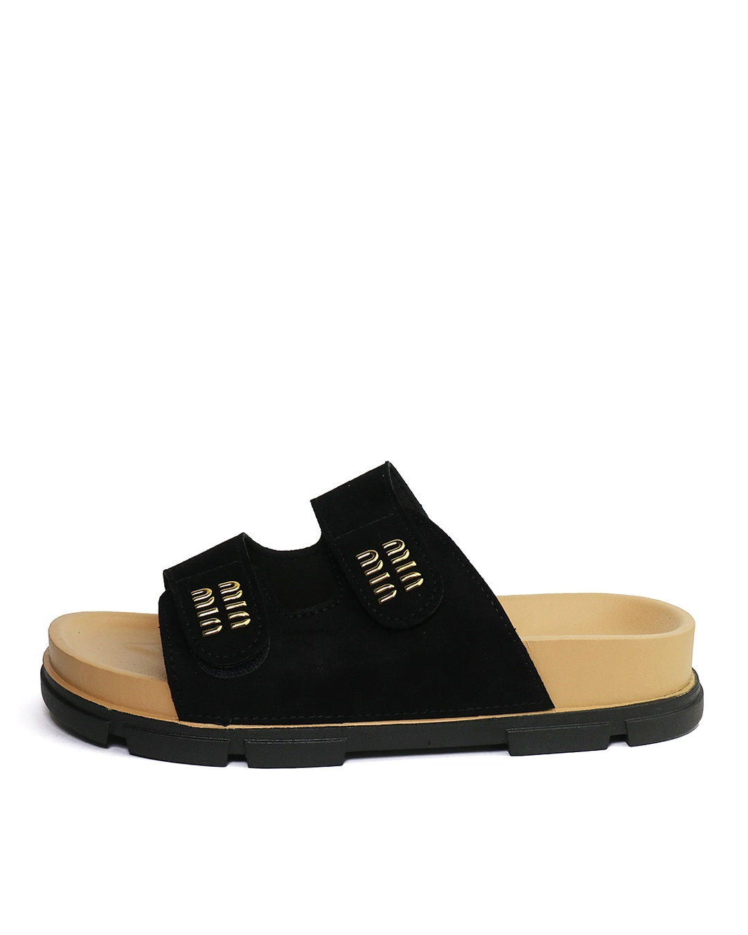 صندل زنانه وارداتی کی شوز K Shoes مدل 200-67 طرح میو میو MIU MIU مشکی